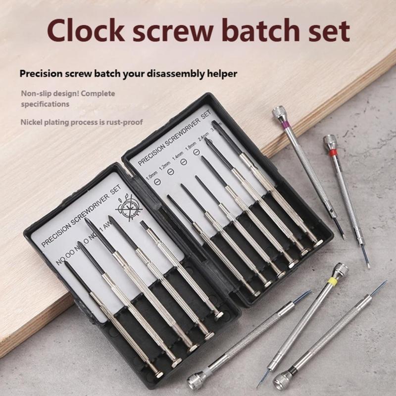 Steel Precise Screwdriver Set For Watch Repair And Electronics Maintenance Slip Resistant Design With Storage Case