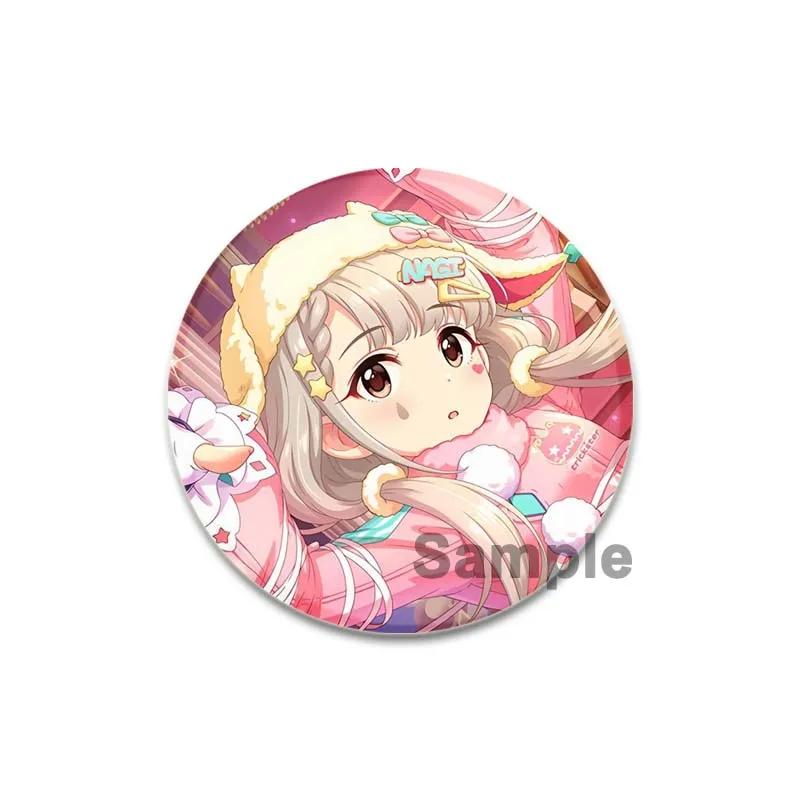 

32/44/58 мм Иконы Idolmster Брошь Круглая Милая Мультяшная Значок Амами Харука Хошии Мики Булавки для Рюкзака Подарочный Аксессуар 58mm