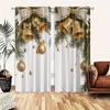 2Pcs Christmas Theme Light-Filtering Polyester Curtains With Rod Pocket – For Bedroom, Living Room, Office & Home Decor