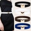 Women Stretch Belts Girls Adjustable Elastic Waist Belts With Heart Shape Metal Buckle Waistband Accessories For Coat Dress