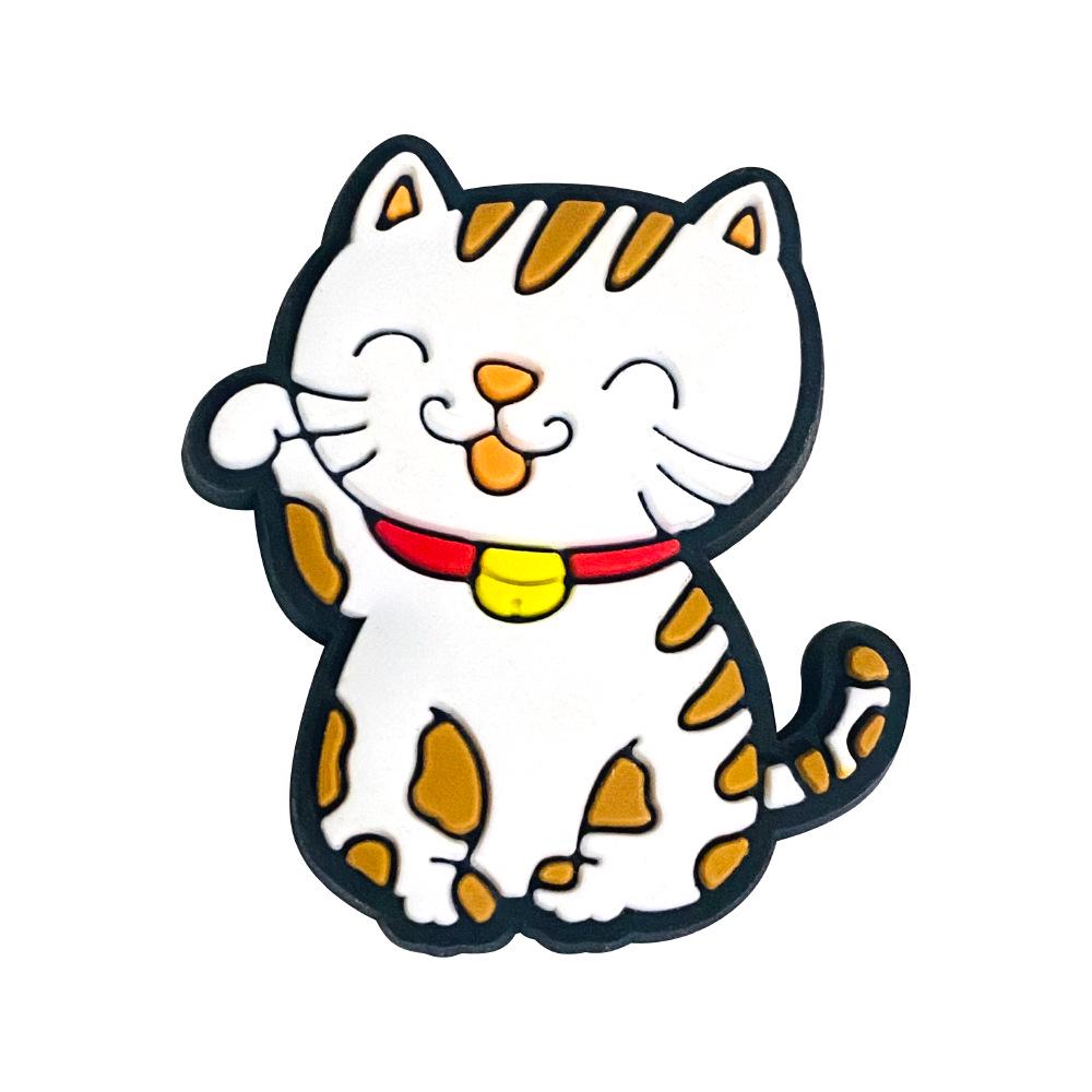Cat Series PVC Clog Charms: Soft Rubber Shoe Flowers and DIY Accessories