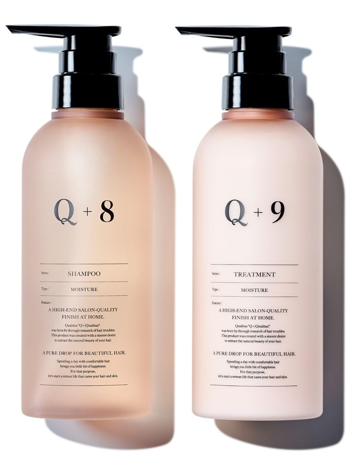 

Q+ Qualitas [Уход за удержанием влаги] Набор шампуня и кондиционера, Салонный эксклюзив, Бессиликоновый аминокислотный шампунь, 400 мл/400 г