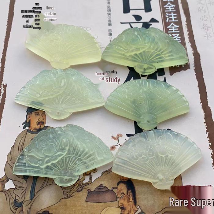 Natural Jade Butterfly & Plum Blossom Pendant DIY Accessory