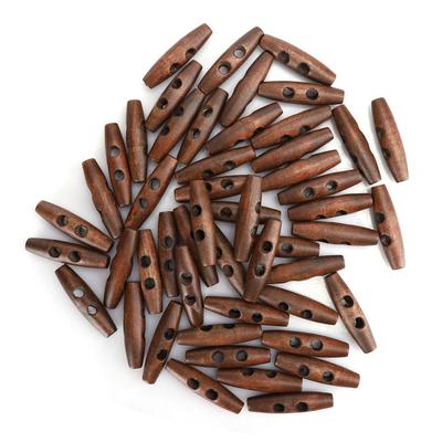 50 Pezzi Caffè Scuro Cucito 2 Fori Bottoni in Legno Fai da Te Cappotto Accessori Abbigliamento Decorazione