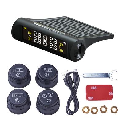 Samochodowy system monitorowania ciśnienia w oponach TPMS Zewnętrzny czujnik ciśnienia w oponach Alarm 4 czujniki Zasilanie słoneczne Cyfrowy wyświetlacz LCD Systemy alarmowe