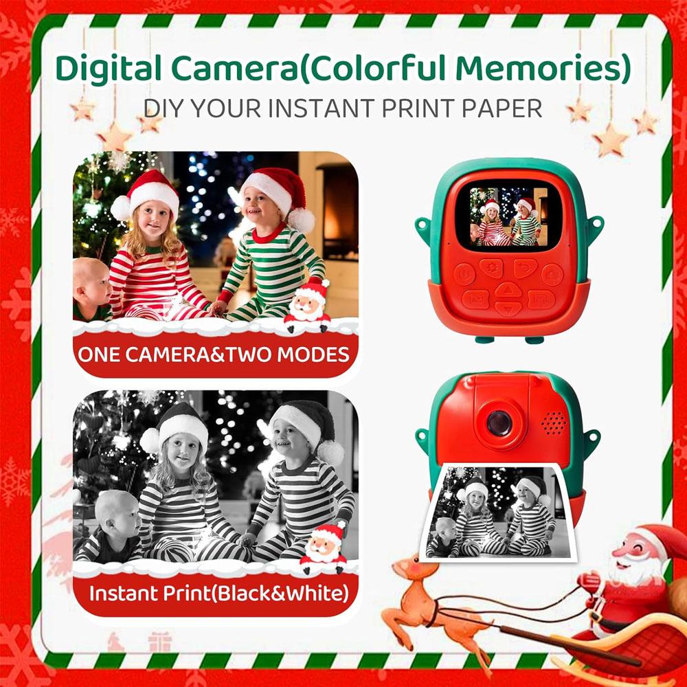 Children's 1080P Christmas camera pocket camera for printing anytimeChristmas Halloween Birthday Gift for Boys/Girls
