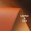Anti-Slip Laminated Cork Desk Blotter, Premium PU Leather Large Mouse Pad for Office Laptop Desk Protection