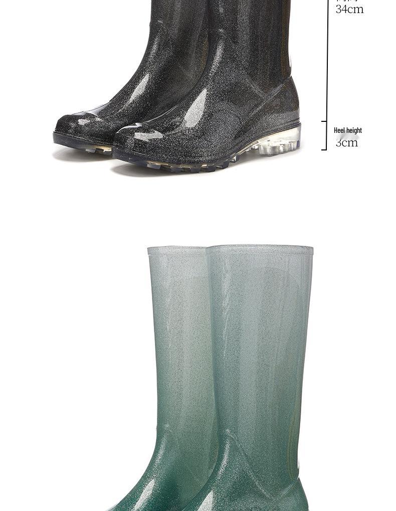 Dames Gradient Regenlaarzen, Middelhoge Schacht, Antislip, Waterdicht, Trendy Jelly Schoenen