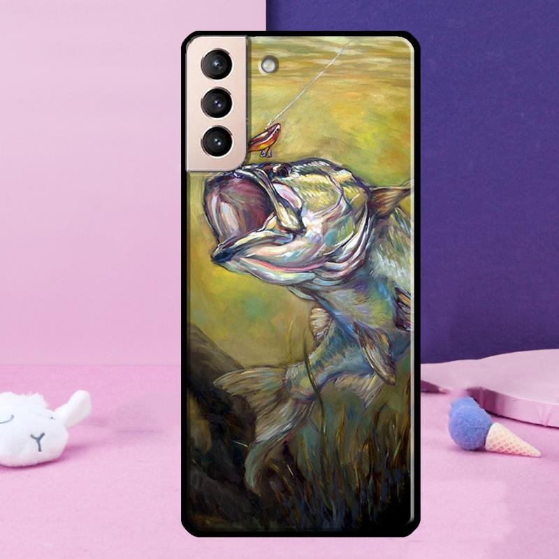 Fishing Painting Phone Case For Samsung Galaxy S25 Ultra S24 Ultra S9 S10 S20 S21 S22 Plus S23 S24 FE Cover