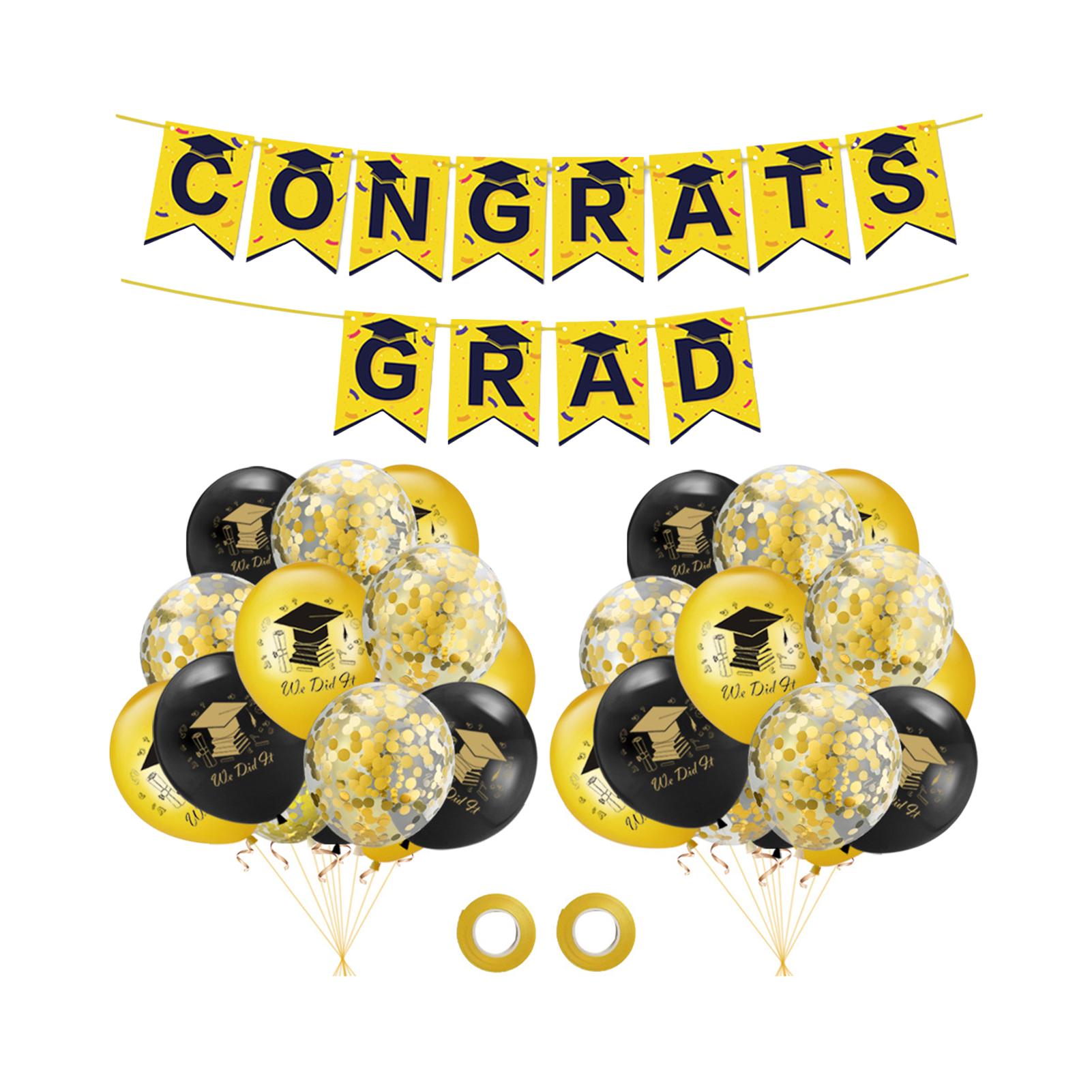 

Graduation Party Decorations Kit with Balloons Bunting for Ceremony Home School Decoration