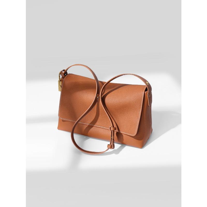 Genuine Leather Women's Bag Underarm Single-shoulder Bag Laid-back Feel Large-capacity Portable Commuting Bag