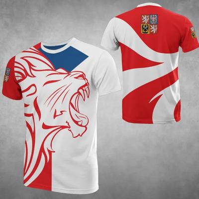 Drapeau de la république tchèque t-shirt 3D armoiries de la république tchèque T-shirt drapeau personnalisé T-Shirt décontracté surdimensionné à manches courtes
