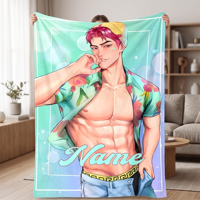 abby (5) Custom Name Flannel Blanket Soft Cozy Blanket for Sofa Bed Couch Travel Home Decor Gift