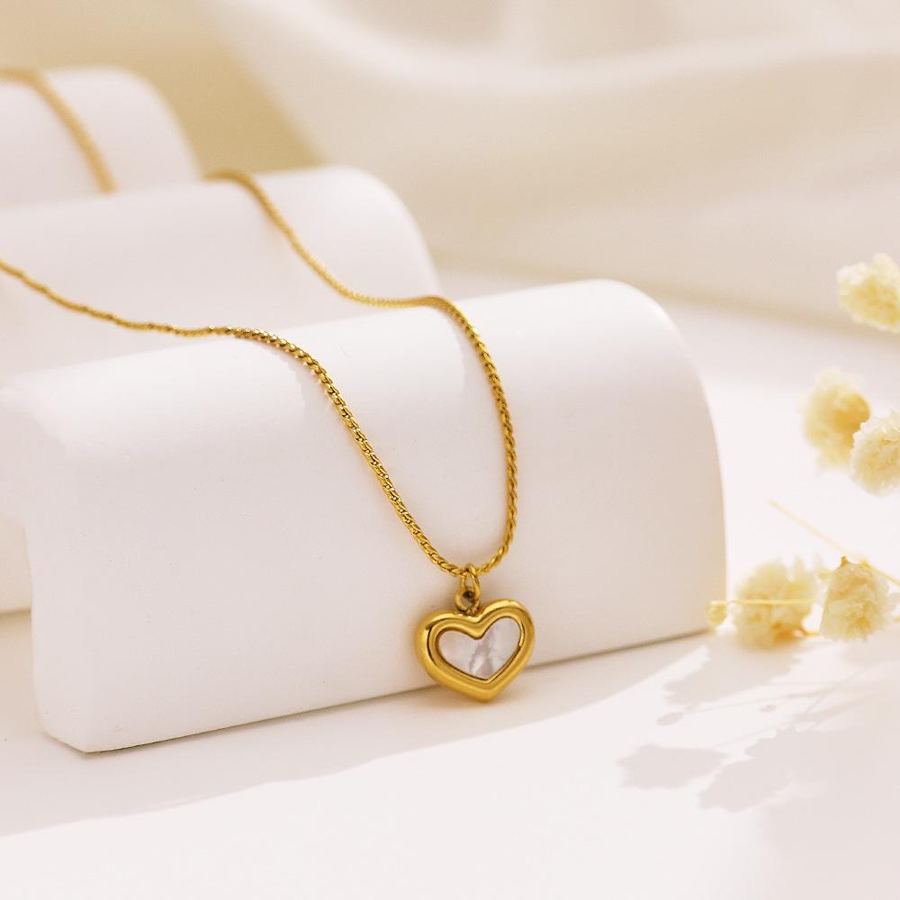 Personalisierte Muschel weißes Meer Perlmutt Herz Liebe exquisit Halskette Schlüsselbein Armband Ohrringe Set Mädchen Schmuck