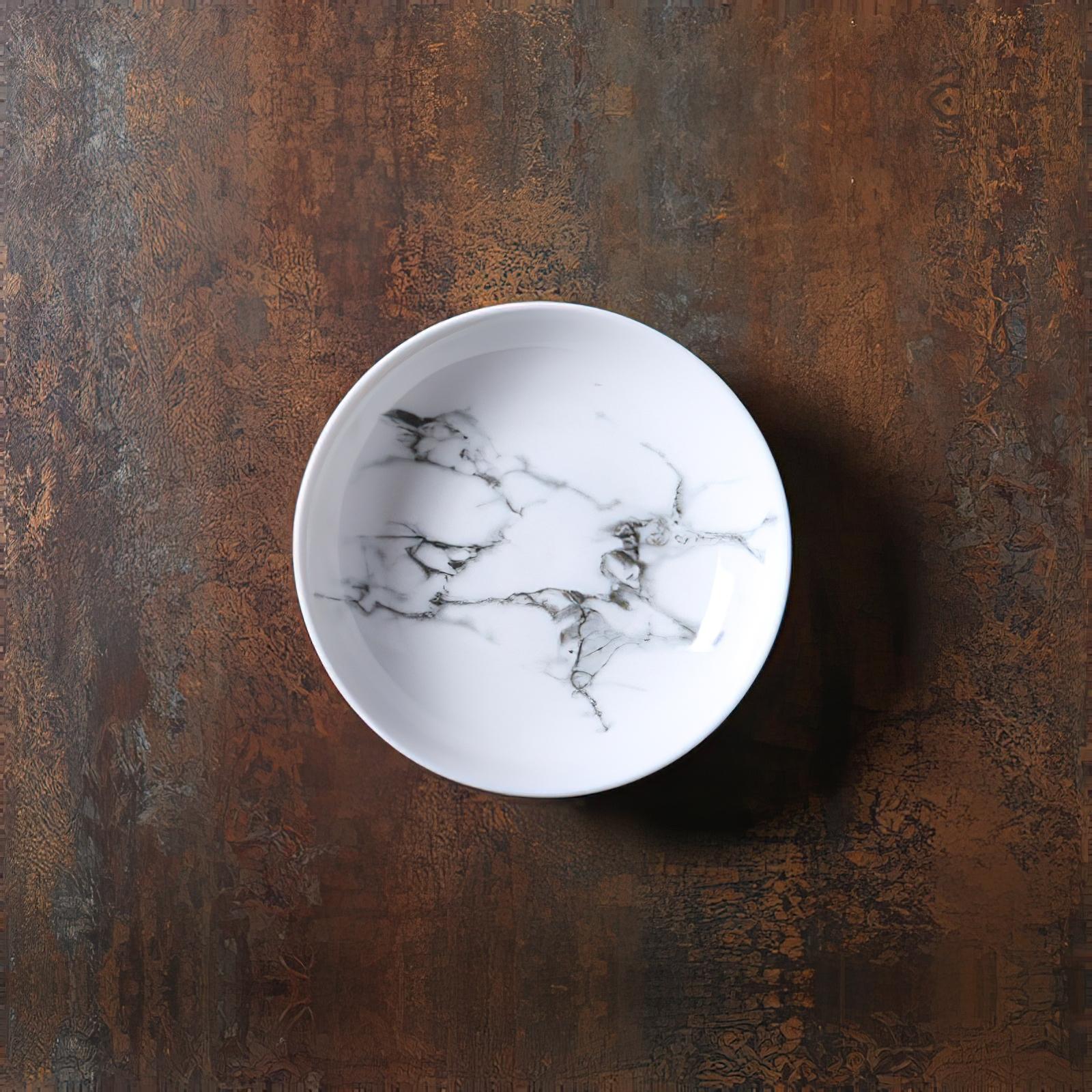 

1Pcs Ceramic Saucer Marbling Porcelain Round Small Plate Mini Soy Sauce Seasoning Taste DishTableware Household Kitchen Supplies