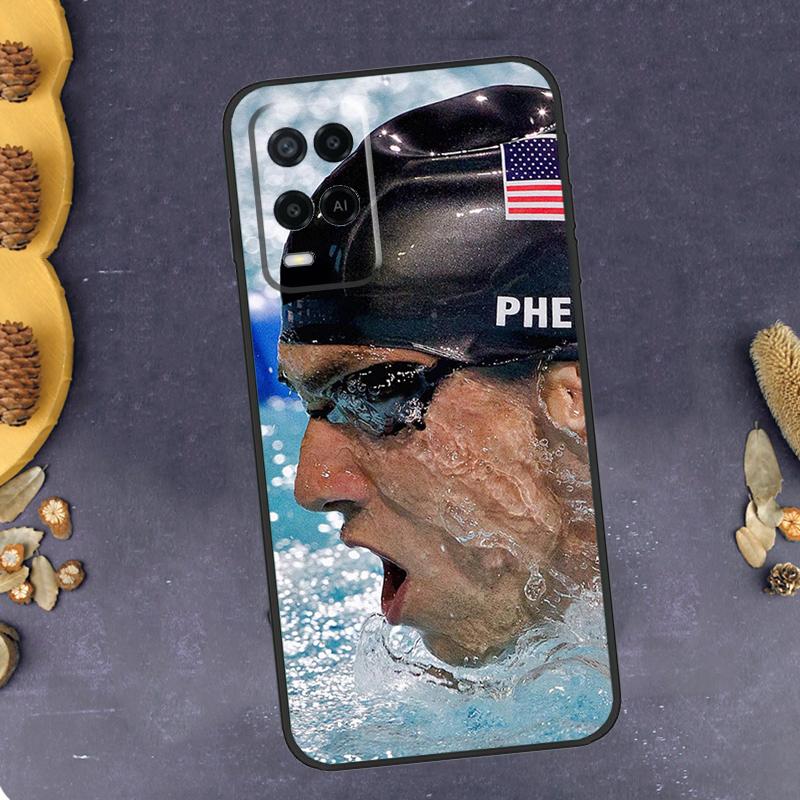 Michael Phelps Swimming Phone Case For Oppo A96 A16 A76 A78 A58 A18 A38 A98 A17 A77 A80 A40 A60 A74 A94 A54 A15 A57S