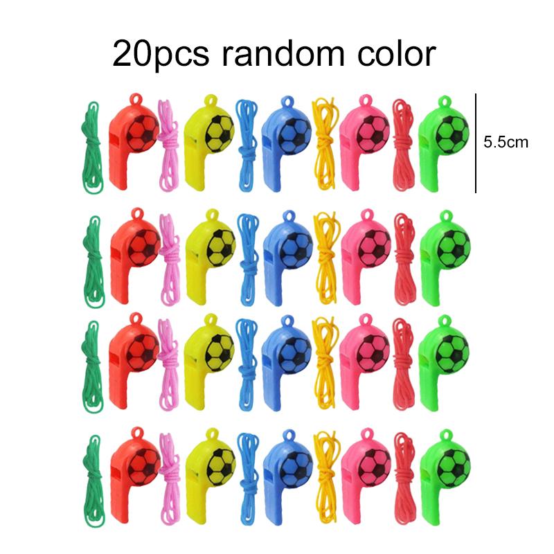 10/20/30pcs Football Style Whistle with Rope Plastic Colorful Sports Competition Cheering Props for Cheerleading Teams TMZ
