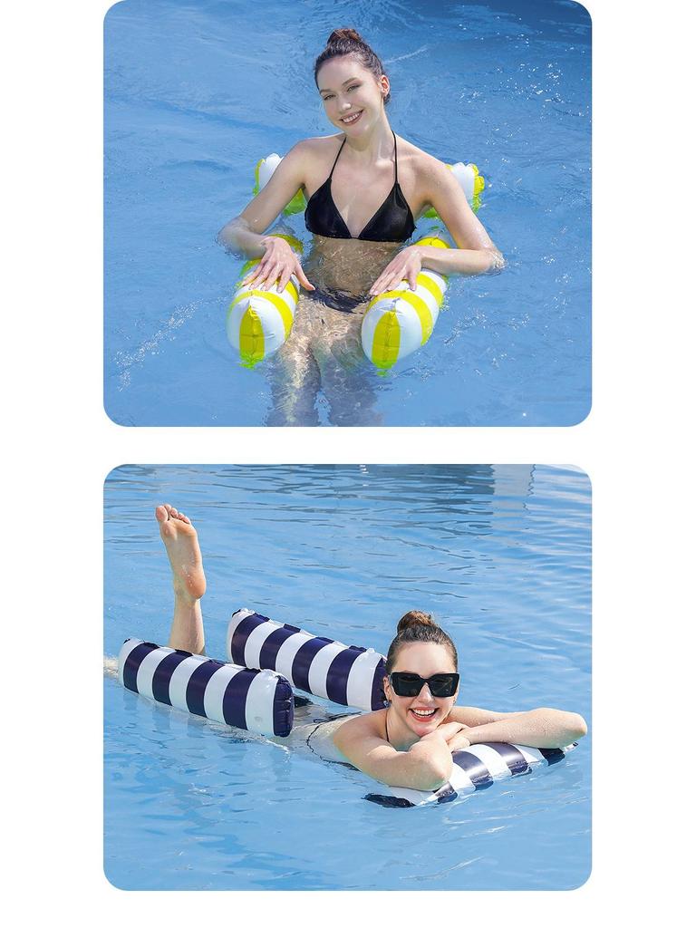 Inflatable PVC Mesh Hammock Recliner – Foldable Floating Swim Bed with Backrest