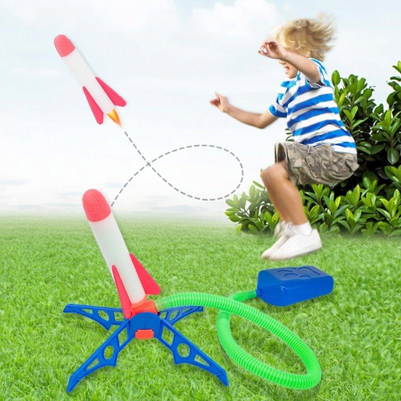 1 Pcs Air Powered Rocket Launcher Kids Outdoor Foot Pump Soaring Interactive Toys Backyard Lawn Sports Game Birthday Gifts