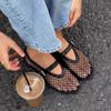 Korean version niche mesh ballet women's shoes spring and summer new breathable hollow retro flat-soled single shoes sandals fishing net shoes