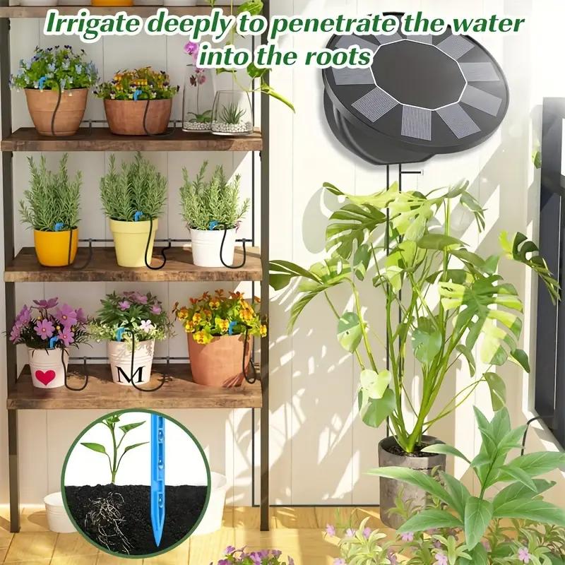 Solar Powered Automatic Drip Irrigation System Kit With Timed DIY Garden Irrigation Automatic Watering Kit Suitable For Garden
