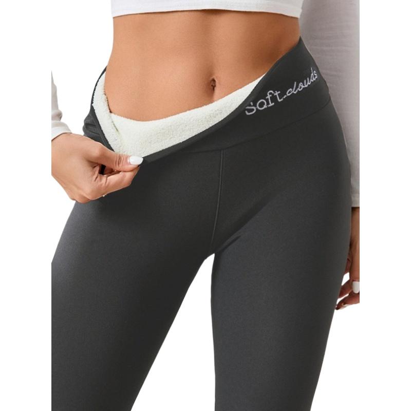 Women Sherpa Lined Leggings High Waisted Thermal Winter Pants Fleece Plush Yoga Bottoms Warm Tights