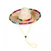 Womens Adjustable Straw Hat With Colorful Plaid Boho Chic Mexican Style Sun Beach Travel