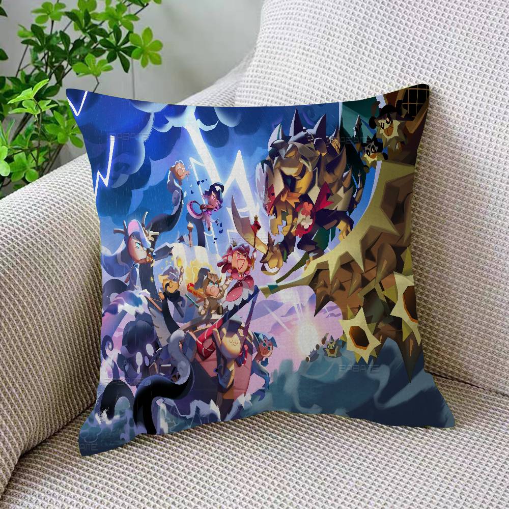 Anime Cookie Run K-Kingdom Cushion Cover Car Throw Pillow Case For Sofa Car Christmas Gift 40x40cm 45x45cm