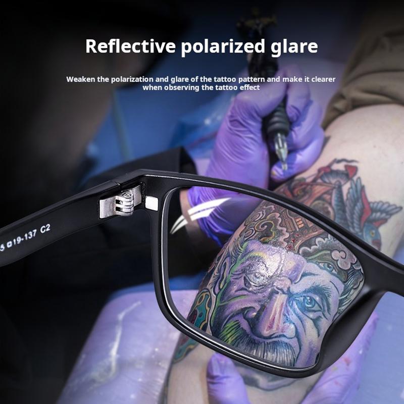 Tattoo Polarized Sunglasses Eye Protection Glasses Magnetic Adsorption Lens Reflective-free Glasses