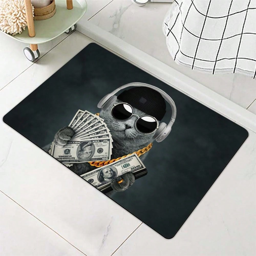 Tappeto Moderno Tappetino Zerato Bianco Nero Antiscivolo Asciugatura Rapida Facile da Pulire Decorazione per la Casa per Bagno Cucina Porta Esterno