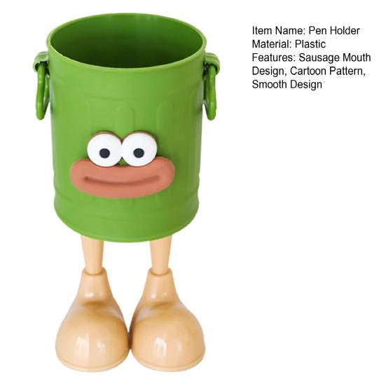 Pen Holder Retro Sausage Mouth Design Cartoon Shape Pen Container Multifunctional Desk Organizer School Supplies