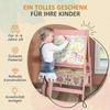 3-in-1 Children's Easel with Paper Roll, Chalkboard, Whiteboard, Storage Baskets, 54 X 46.5 X 93 Cm, Pink