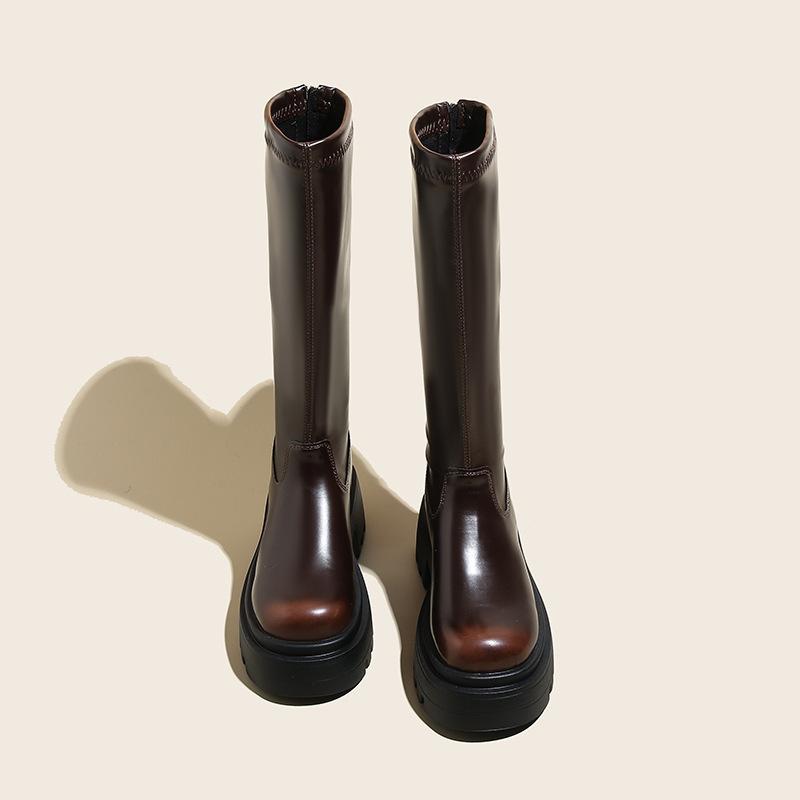 Black Boots Women's 2025 New Spring, Autumn and Winter Thick-soled Knee-high Knight Boots Small Long Boots