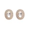 Diamond-set Oval Earrings Light Luxury High-end Stud Earrings Fashion Temperament Earrings