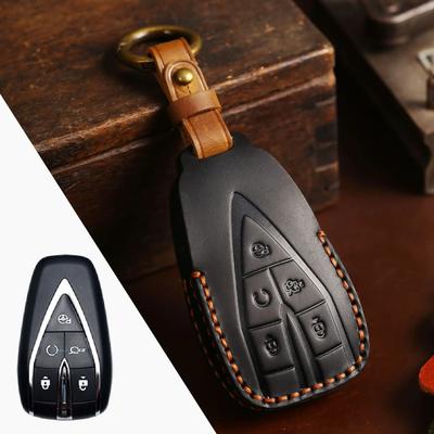Leather Car Key Cover Case Holder For Changan Cs35 Plus Cs35 Plus Cs55 Plus Cs75Plus Keyless Entry Remote Keychain Accessories
