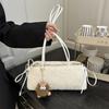 Autumn and winter new lamb wool mini mobile phone bag, high-end simple shoulder bag, fashionable shoulder plush messenger bag