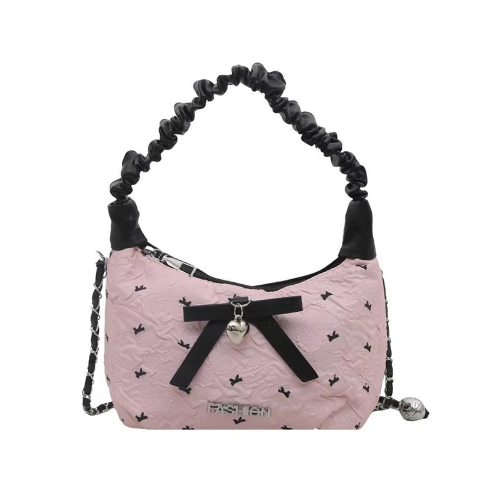 

Сумка-багет в форме сердца, тканевая сумка-хобо, изысканная сумка кроссбоди с бантом, сумочка