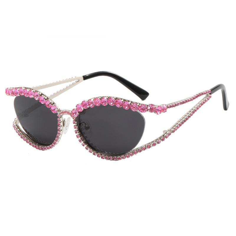 Diamond hollow concave sunglasses new ins style fashion personality ladies trendy street photography