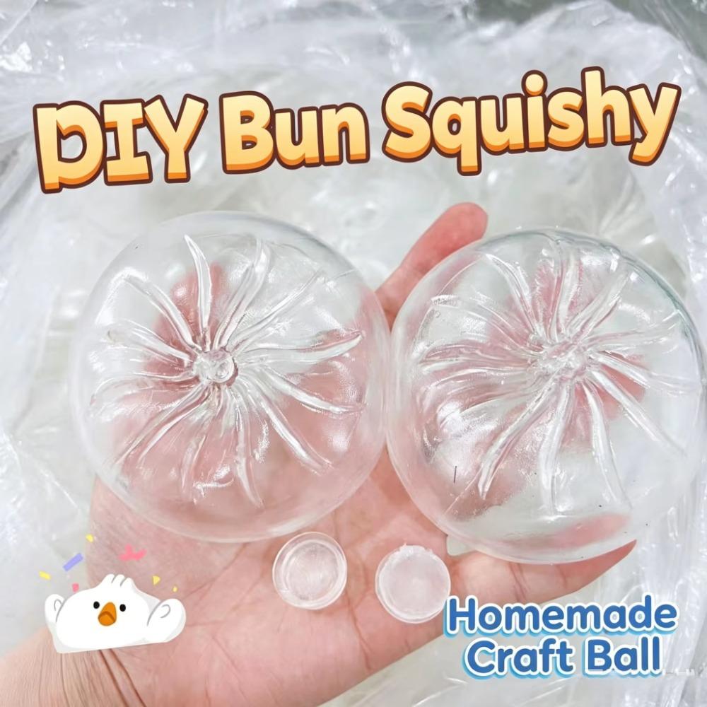 Blank Craft DIY Steamed Bun With Plug DIY Empty Ball Skin Creative Dumpling Squishy Handmade