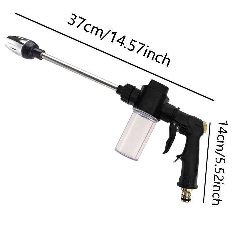 T2 Black Long Spear High-Pressure Foam Sprayer and Water Gun for Garden, Car Wash, and Floor Cleaning.