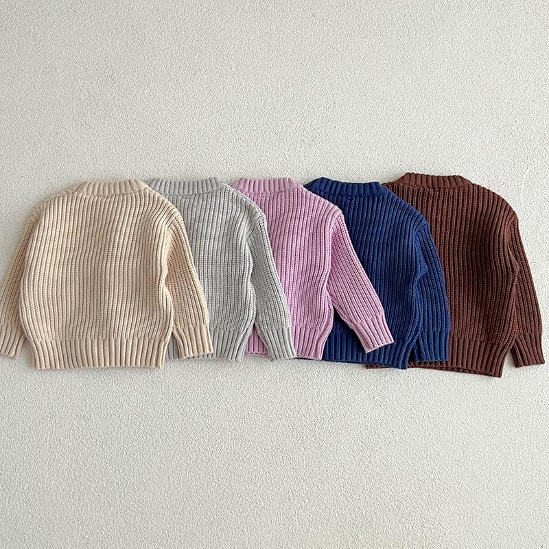 Suéter de Punto para Bebé Niño Niña Ropa Otoño Niño Pequeño Infantil Tejido de Punto Algodón Suave Invierno Manga Larga Tops Jersey para Bebé