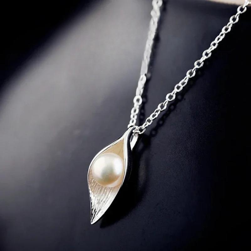 

925 Sterling Silver Leaves Necklaces Pendants for Women Fashion Lady Festival Gift Silver Jewelry 45cm