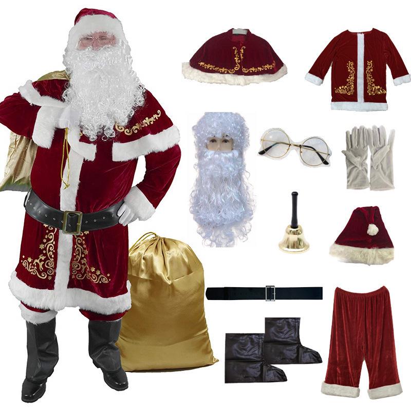 Completo Natalizio Uomo Taglie Forti: Stampa di Babbo Natale con Barba – Opzione Genitore-Figlio Disponibile.