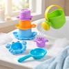 Watering Can and Stacking Cups Bath Toy Set 5 Pieces for Kids Durable Plastic Water Play Set for Indoor and Outdoor Use