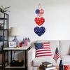 Independence Day Heart Shaped Wooden Door Decoration,heart Shaped Flag String Decoration For Holiday Parties.