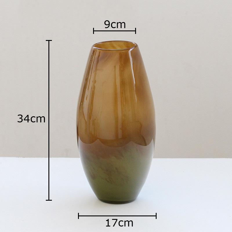 Gradient Colored Glass Vase Hydroponics Plant Pots Table Decoration Flowers Arrangement Floral Vases Room Aesthetic Decor