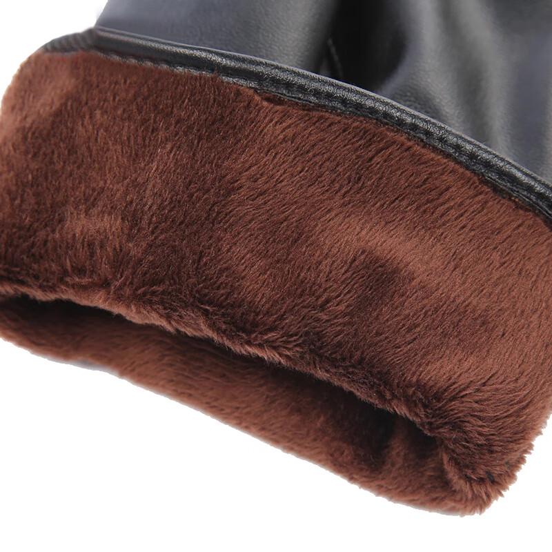 Tri-polar Men's Winter Touchscreen PU Lined Gloves