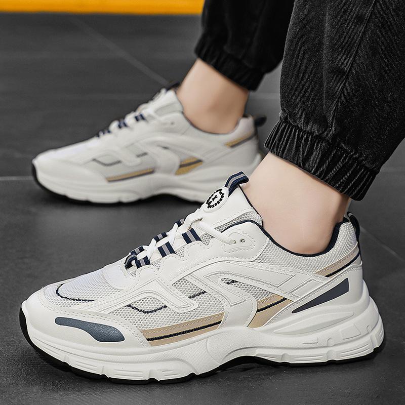 Men's casual running shoes breathable mesh soft sole sports shoes four season student comfort outdoor sports shoes male sneakers