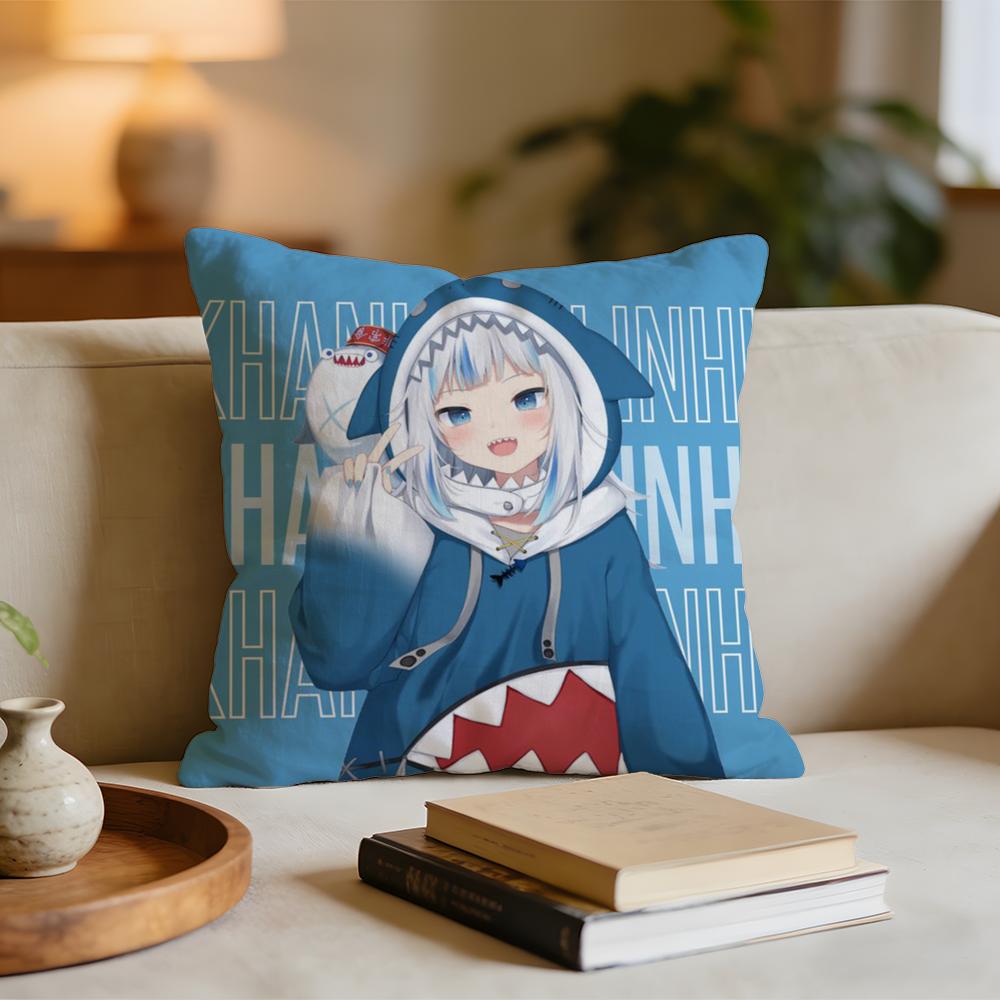 

Cute GGawr Gura Cushion Cover Short plush pillowcase for bed sofa carwashable 30x30cm