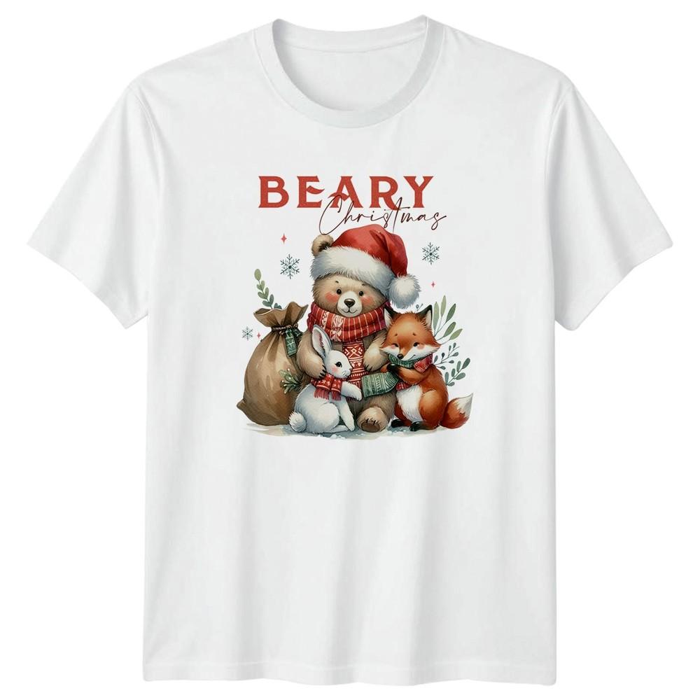 Beary Christmas Animals Holidays Unisexs TShirt Unisexs Tee Graphic Unisex Top S